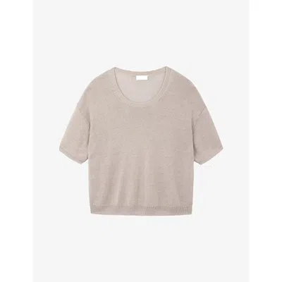 The White Company S  Relaxed-fit Round-neck Linen T-shirt In Brown