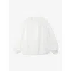 The White Company S Round-neck Relaxed-fit Woven Blouse White In White