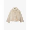 The White Company S  Short Faux Fur Jacket In Neutral