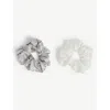 The White Company S Pale Grey Silk Sleep Scrunchies Pack Of Two In Pale Grey