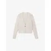 The White Company S  Single-button V-neck Cotton And Linen-blend Cardigan In Gray