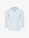 The White Company Slim-fit Organic-cotton-jersey Shirt In Blue