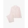 The White Company S Pinkstripe Striped Brushed Cotton-jersey Pyjamas