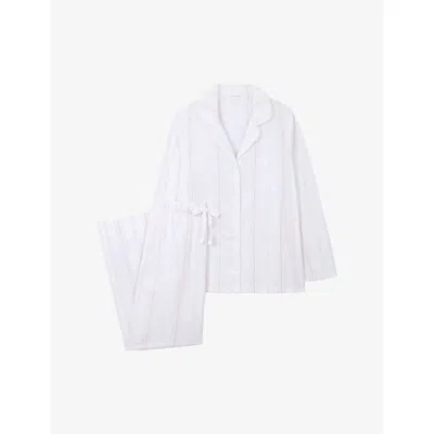 The White Company S Pinkstripe Striped Brushed Cotton Pyjamas