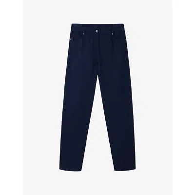 The White Company S  Tapered Brompton Linen Trousers In Blue