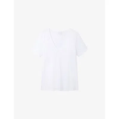 The White Company S  The Perfect V-neck Cotton-jersey T-shirt