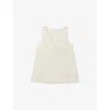 The White Company S V-neck Relaxed-fit Stretch Linen-blend Shell Top Butter In White