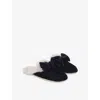 The White Company S Midnight Velvet Bow Slider Slippers In Blue