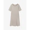 The White Company S Walnut Seam-detail Relaxed-fit Stretch-jersey Midi Dress