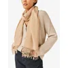The White Company S Fringe-embellished Modal And Wool Scarf Warm Sand