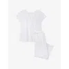 The White Company S White Broderie-anglaise Relaxed-fit Cotton Pyjama Set In Brown