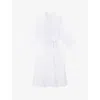 The White Company S White Collared Curved-hem Cotton-poplin Midi Dress