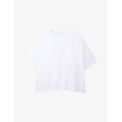 The White Company S Contrast-back Oversized-fit Linen T-shirt White