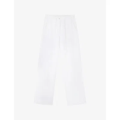The White Company S Drawstring Wide-leg Linen Trousers White