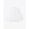 The White Company S Long-sleeved Lace-insert Linen Blouse White