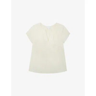 The White Company S Medina Relaxed-fit Cotton-gauze Blouse White