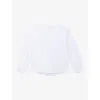 The White Company S Notch-neck Long-sleeve Cotton-jersey Blouse White In White