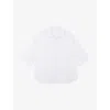 The White Company S Oversized Short-sleeve Cotton-poplin Shirt White In White