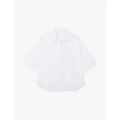 The White Company S Oversized Short-sleeve Cotton-poplin Shirt White