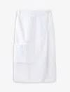 The White Company Womens White Patch Pocket Button-fastened Organic Terry-cotton Wrapped Towel Large In White