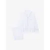 The White Company S White Piped-trim Relaxed-fit Pima-cotton Pyjamas Xs In White