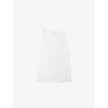 The White Company S White Square-neck Ribbed Stretch Cotton And Modal-blend Vest