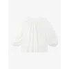 The White Company S White Textured-stripe Relaxed-fit Cotton And Linen-blend Blouse