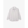 The White Company S Whtenaturl Striped Relaxed-fit Cotton-poplin Shirt In Gray