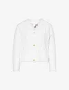 The White Company Womens Winterwhte Cable-knit Cropped Knitted Cardigan In Winterwhte