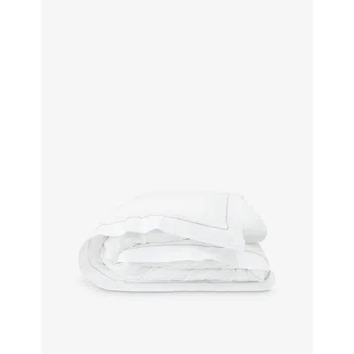 The White Company Savoy Cotton Duvet Cover Whtesilv In Whtesilver