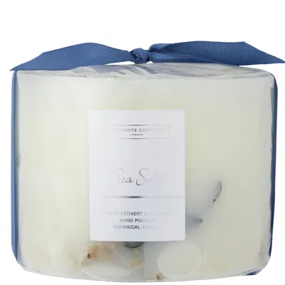 The White Company Sea Salt Large Botanical Candle 1.6kg In Blue