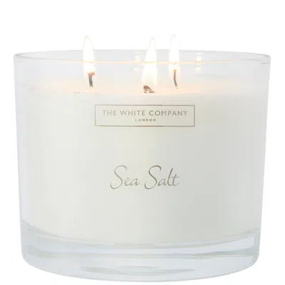The White Company Sea Salt Large Candle 770g In White