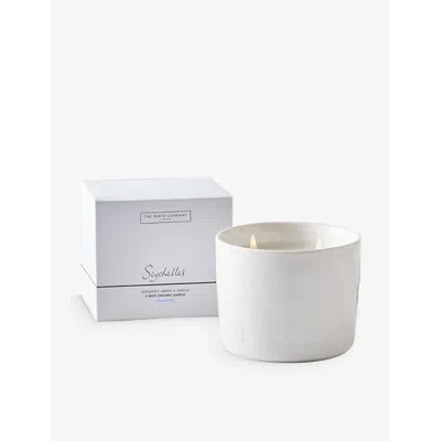 The White Company Clear Seychelles Scented Mineral-wax Candle 300g In Orange