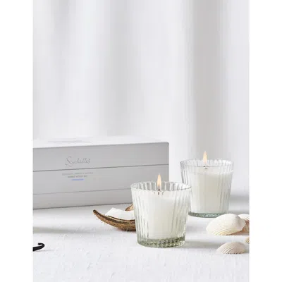 The White Company Seychelles Votive Scented Candles Set Of Three In Neutral
