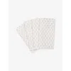 The White Company Sofia Block-print Linen And Cotton-blend Napkins Set Of Four In White