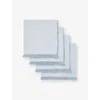 The White Company Soft Blue Fringed-trim Cotton Napkins Set Of Four