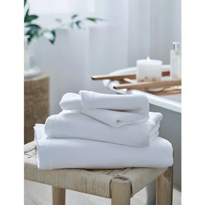 The White Company Spa Cloud Cotton-waffle Bath Sheet 100cm X 150cm In White