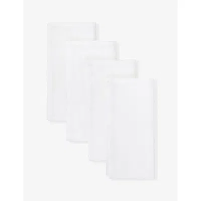 The White Company Square Set Of Four Linen Napkins 50cm X 50cm In White