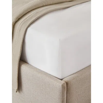 The White Company Symons Double-cord Fitted Cotton Sheet In White