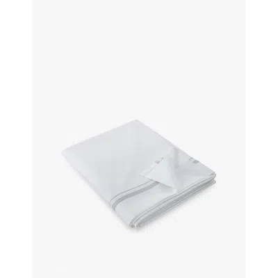 The White Company Vendish Cotton Flat Sheet Whtesilver