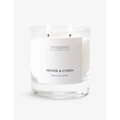 The White Company Vetiver And Citron Mineral-wax Scented Candle 280mg In None/clear