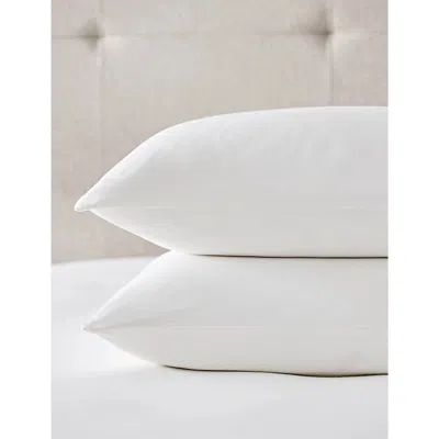 The White Company White Freja Leaf-embroidered Linen-blend Pillowcase