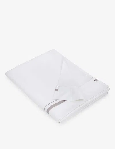 The White Company White/mink Cavendish Emperor Flat Sheet 320x290cm