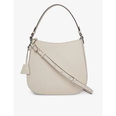 The White Company Womens Almond Slouchy Hobo-shape Leather Bag In Neutral