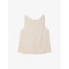 The White Company Womens Flax Round-neck Button-up Linen Top In Flax