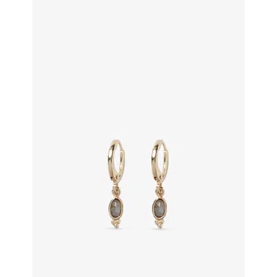 The White Company Womens Gold Labradorite Gold-plated Brass Earrings