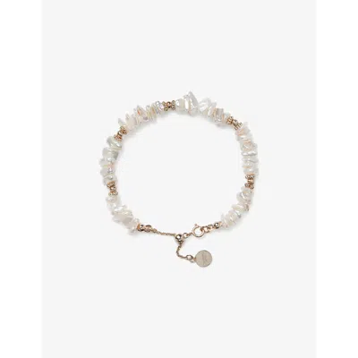 The White Company Womens Ivory Shell Chip Gold-plated Brass Bracelet In Metallic