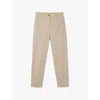 The White Company Womens Light Tan Patch-pocket Tapered-leg Mid-rise Lyocell And Cotton Trousers