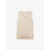 THE WHITE COMPANY THE WHITE COMPANY WOMEN'S PEARL SPARKLE-WEAVE SPLIT-HEM KNITTED TANK TOP