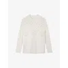 THE WHITE COMPANY THE WHITE COMPANY WOMEN'S PORCELAIN POINTELLE-KNIT OVERSIZED CERTIFIED WOOL-BLEND JUMPER